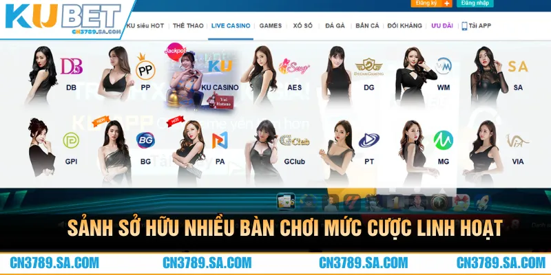 Chuyên mục sở hữu nhiều bàn chơi với mức cược linh hoạt cho hội viên 