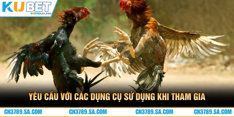 Yêu cầu với các dụng cụ sử dụng khi tham gia đá gà cựa dao